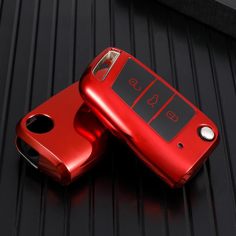 New Fashion TPU Car Flip Key Case Cover Shell For VW Volkswagen Golf 7 MK7 Tiguan MK2 For Seat Ateca Leon FR Ibiza Skoda Octavia Kodiaq