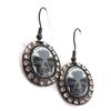 Les Trésors De Lily [J8162] - Grey Black 'Skull' Designer Earrings