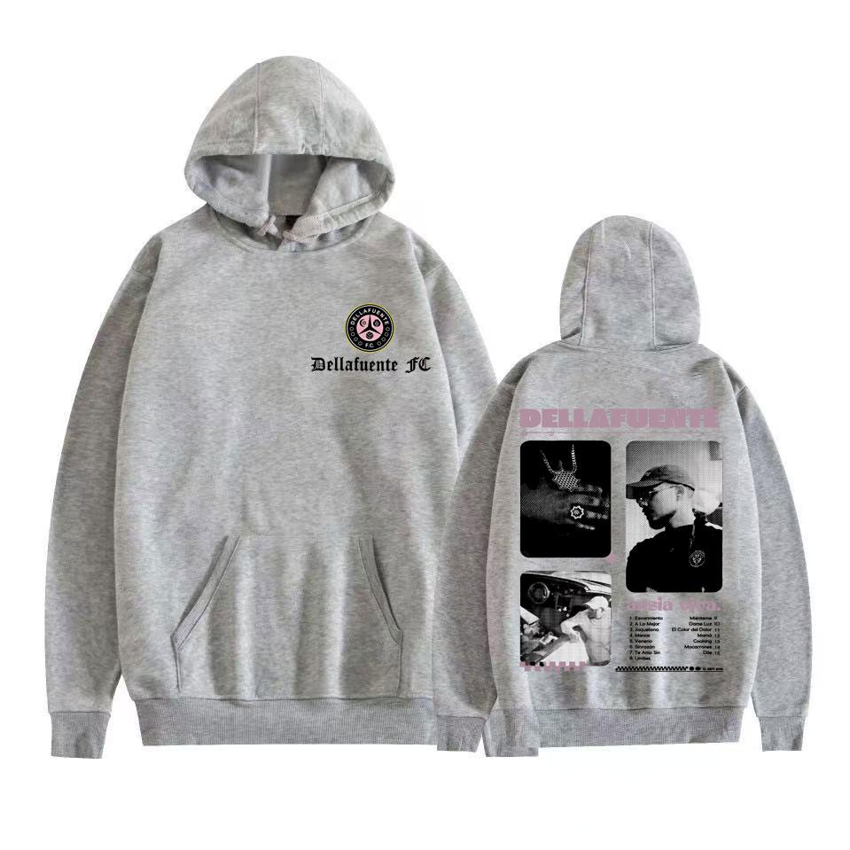 Rapper Dellafuente Тур 2025 Графическая Толстовка Мужская Одежда Мода Хип-Хоп Музыка Худи Высокое Качество Оверсайз Худи