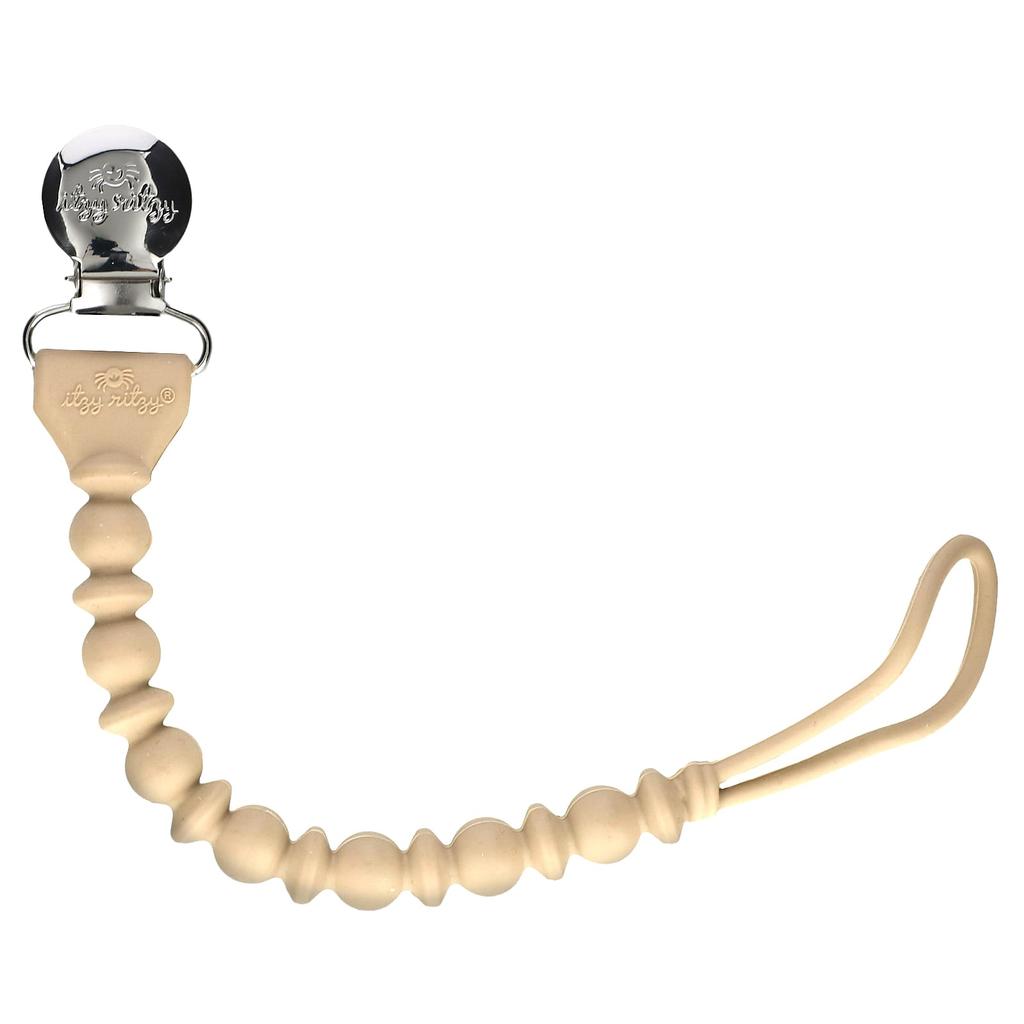 Sweetie Strap™, Силиконовые клипсы для пустышки, 0+ месяцев, Тост, 1 штука