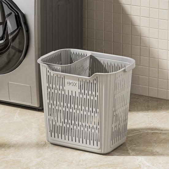 Корзина для белья Дышащая сетчатая корзина для хранения с ручкой Корзина для грязной одежды со встроенной корзиной для нижнего белья для одежды, игрушек, ванной комнаты, стирки