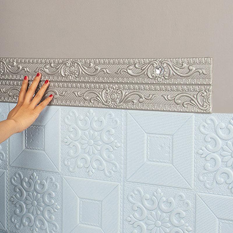 1 шт., пенопластовый плинтус, самоклеящиеся наклейки на стену, линия талии, 3D-тиснение, украшение для дома