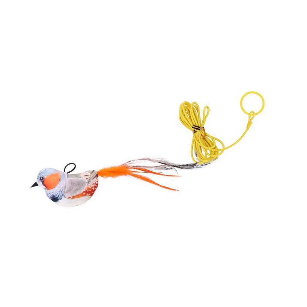 Интерактивный набор игрушек для кошек с электронным щебечущим звуком птички, кошачья мята, пернатая мушка для кошек, игровой набор для упражнений в помещении