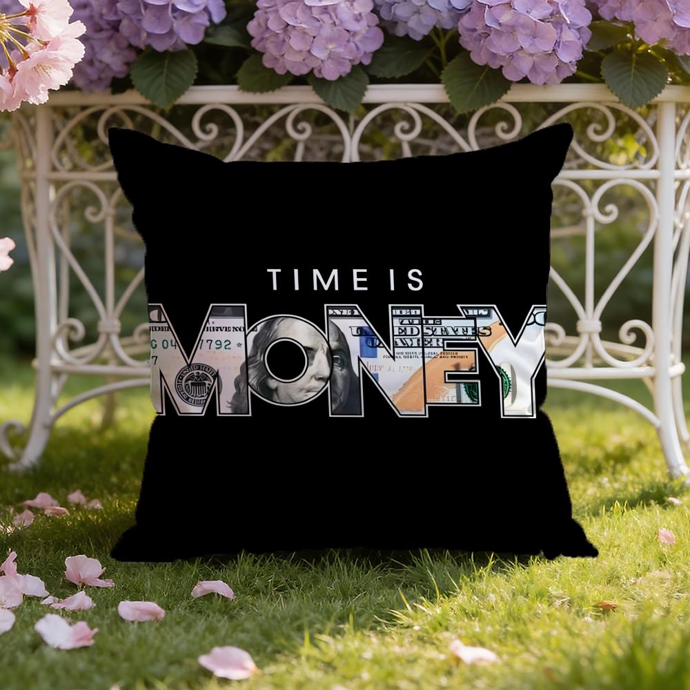 Подушка-чехол Movie T-Time is Money для дома и автомобиля, двусторонняя: Двусторонняя конструкция для максимального комфорта