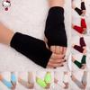 Women Girl Knitted Arm Fingerless Warm Winter Gloves Soft Warm Mitten