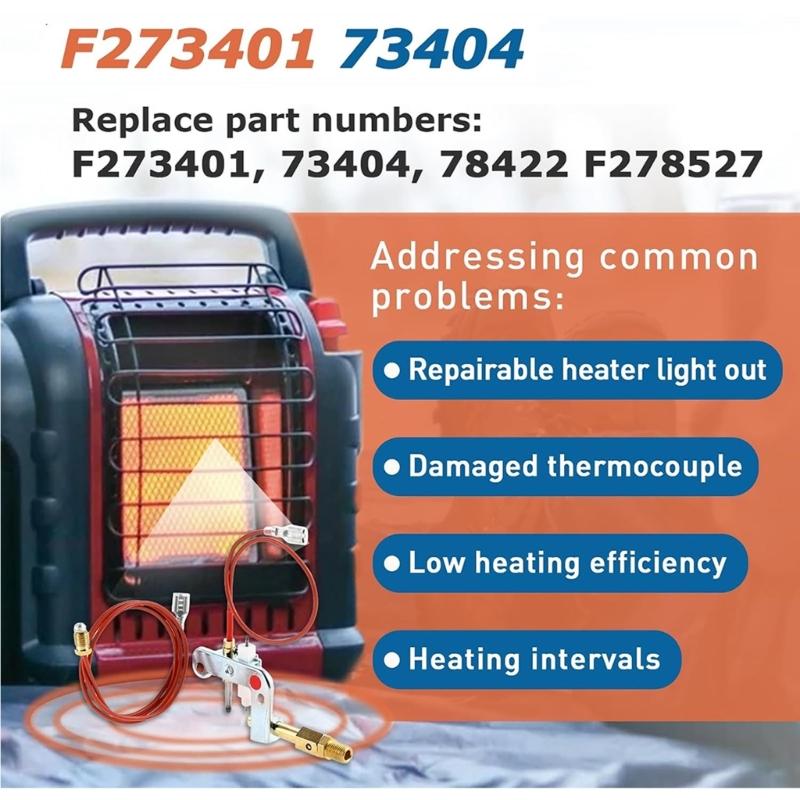 Quick Warmth Pilots Assembly F273401 73404 for Portable Propane Heaters Reduces Fuels Costs Perfect for Camping and Work