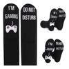 Men Cotton Socks Funny Letter Printed Short/Mid-Tube Socks Soft Breathable Black Glow In the Dark Socks 44-49 Size