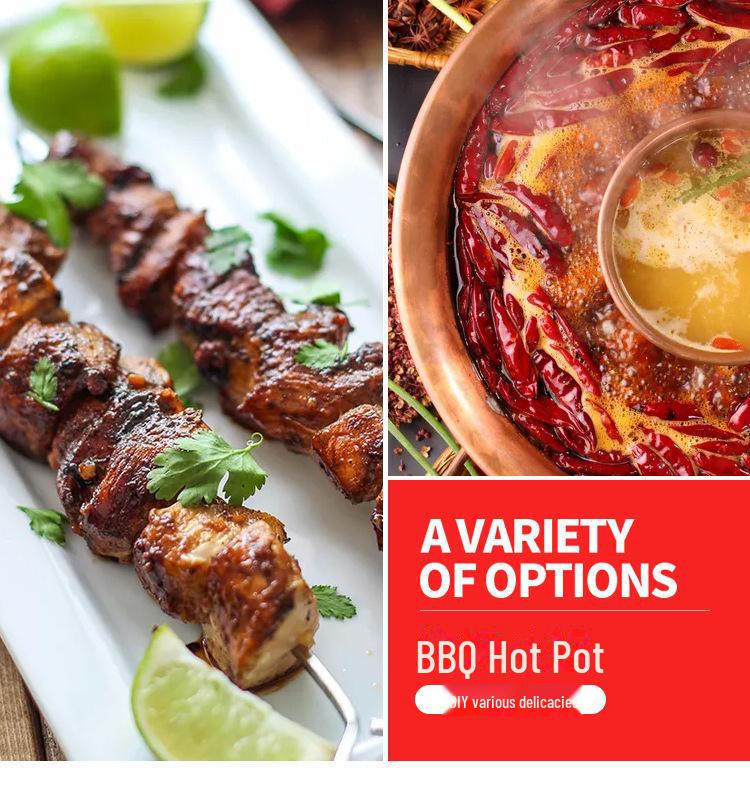 Многофункциональная электрическая кастрюля для шабу-шабу и гриля с антипригарным покрытием — доступны прямоугольные и круглые варианты