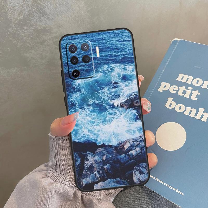 Волны Морская вода Чехол Для Oppo A74 A94 A54 A18 A38 A58 A78 A98 A40 A60 A80 A16 A76 A96 A15 A17 A77 A57S Обложка