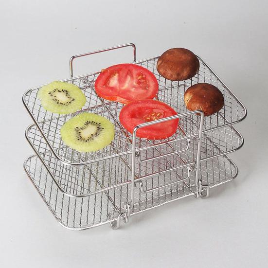 Подставка для гриля из нержавеющей стали для фритюрницы Ninja, аксессуары для гриля для барбекю, многофункциональная 3-слойная сушильная стойка