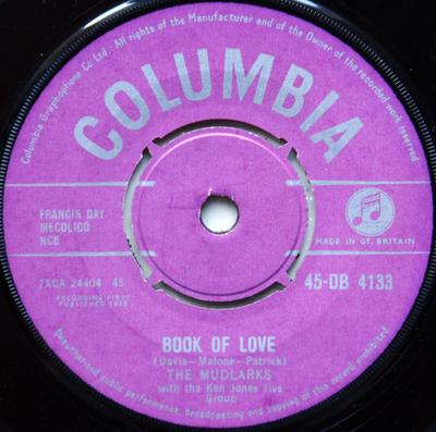 7-дюймовая пластинка MUDLARKS - Book Of Love 45DB4133 COLUMBIA 1958 UK Rock Б/у