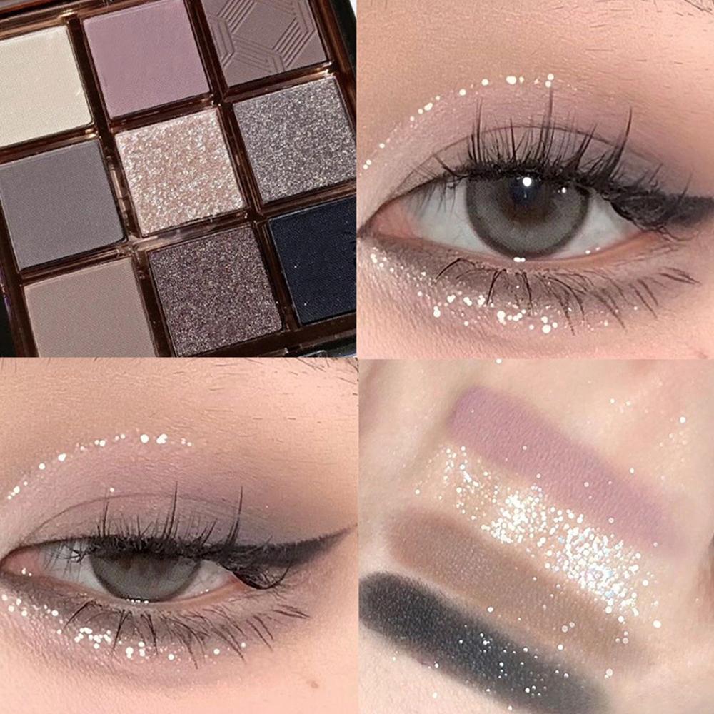 Палитра теней для век Punk Smokey Matte Glitter с 9 холодными тонами