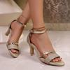 Women Summer Party Shoes for Women Comfortable High Heels Sandals Open Toed Thin Heels Sandals Designer Luxury Sandals