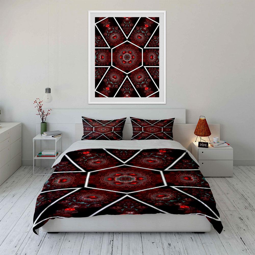 Geometric patterns with mandalas. Bedding sets Duvet cover sets Duvet covers Pillowcases(1 * Duvet Cover 2 * Pillowcases without duvet insert)