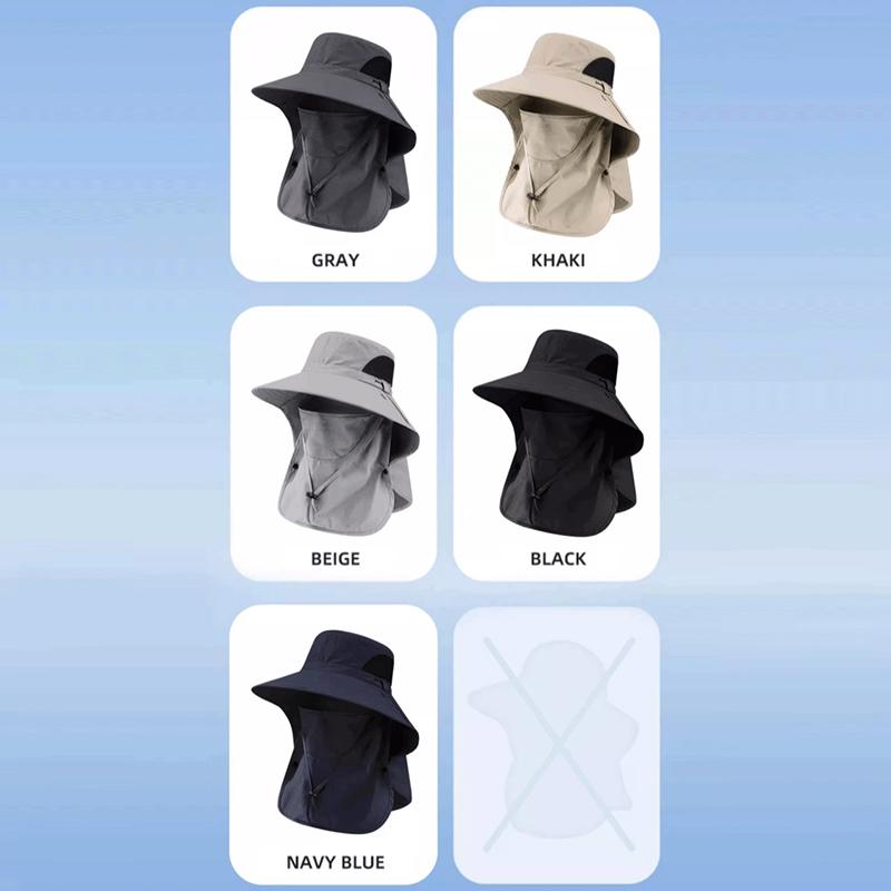 Summer Sun Hats Uv Protection Outdoor Hunting Fishing Sun Cap Wide Brim Breathable Removable Fisherman Hat