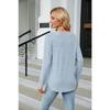 YYFS Women's Fashion Casual Spring Fall Solid Color Print Long Sleeve O-Neck Blouses & Shirts
