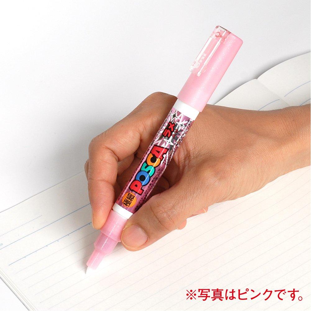 Ручка Mitsubishi Pencil Posca с очень тонким наконечником 7 PC1ML7C на водной основе с блестками, точечная, цветная,