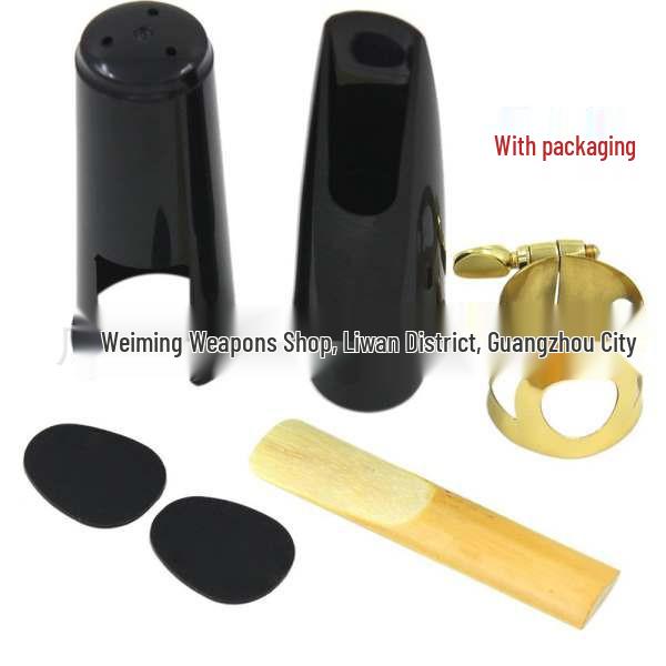 Alto Saxophone Mouthpiece with Reed and Toothpad - Black Plastic Accessory for Wind Instruments