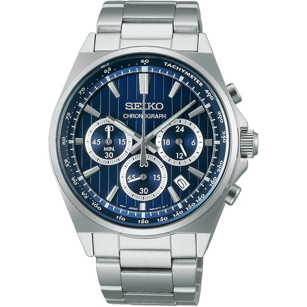 Мужские часы Seiko Selection SBTR033 Синий циферблат Кварцевые Секундомер Календарь Дата Нержавеющая сталь