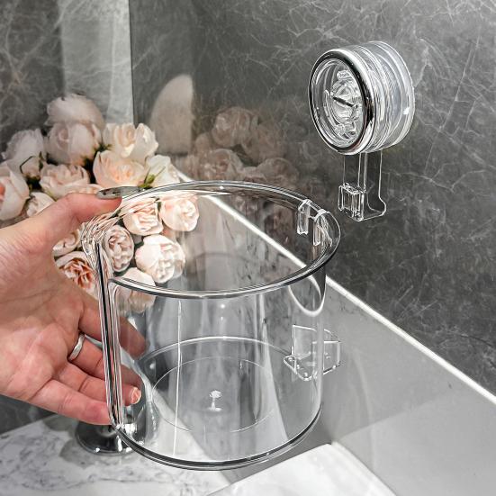 Tissue Box Wall-Mounted Roll Paper Holder with Vacuum Suction Cup Easy Installation Tissue Organizer for