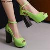 Fashion Summer European and American Peep Toe Shoes Super High-Heeled Pumps Platforms Goth Sandals Ankle Strap Buckle Wedding Party Shoe