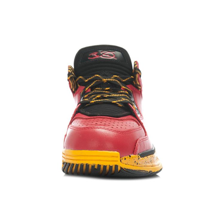 Li Ning WOW 2 Амортизация Отскок и Износостойкость Средняя высота Баскетбольные кроссовки Мужские Красный Желтый Серый ABAH017-3