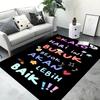 Черный Ковер с Мультяшным Принтом для Декора Гостиной Спальни Прикроватной Зоны Отдыха Напольные Коврики Приветственный Коврик Подарок