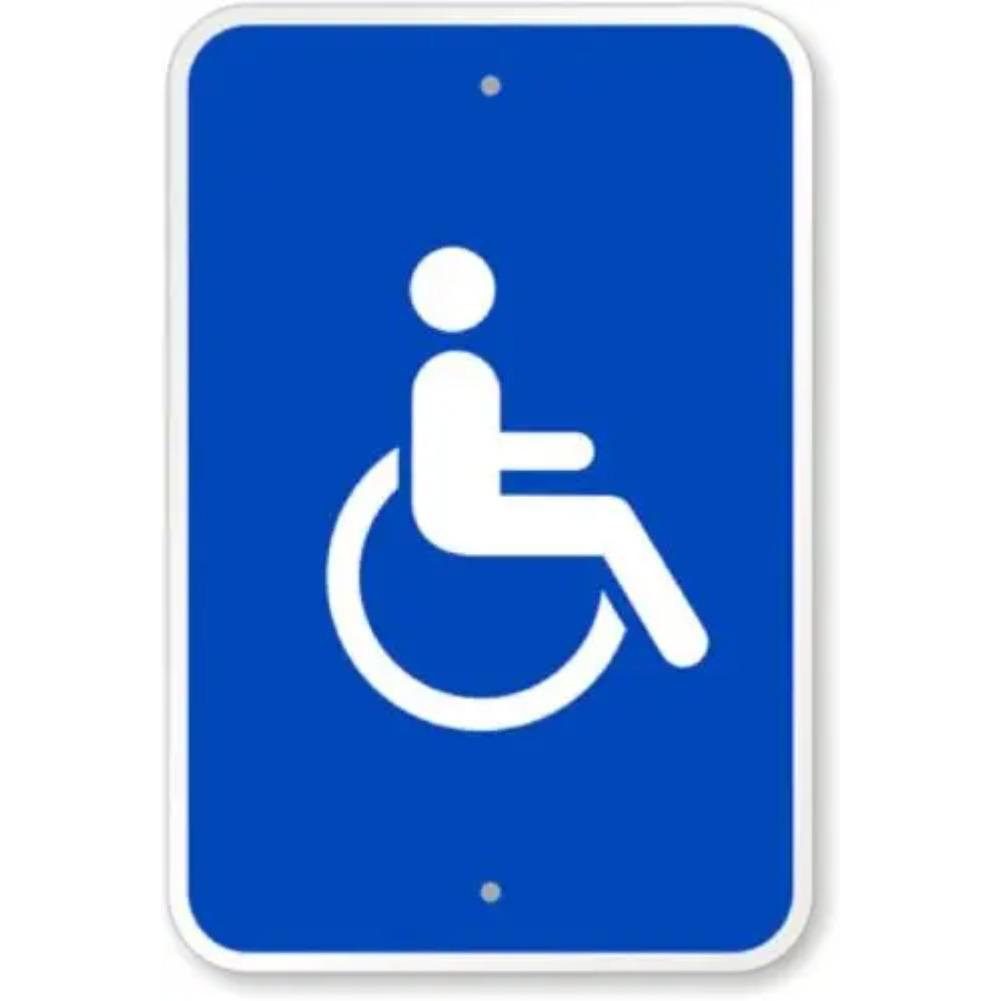 WeatherproofHandicapSign p Accessible Handicap Symbol Aluminum Weatherproof Sign x HomeBusiness Facility Signag