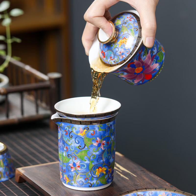 MULTIPOTENT Cloisonné Ceramic Kung Fu Tea Set
