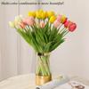 5 шт. искусственных цветов, мягкий тюльпан, искусственный цветок, настоящее прикосновение, домашний сад, стол, свадебное украшение, имитация, букет из 5 тюльпанов