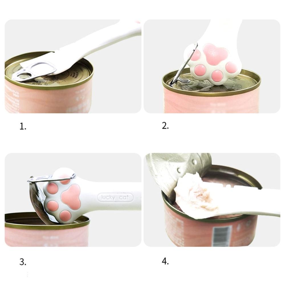 Universal Size Reusable Cat Dog Silicone Sealing Pet Food Spoon Can Covers Tin Opener Can Lids
