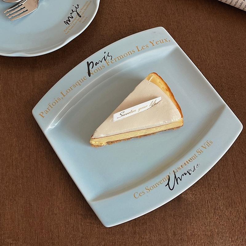 Корейский Инс Стиль Десертная Тарелка Винтажная Французская Керамическая Завтрачная Тарелка Тарелка для Хлеба и Торта Элегантная