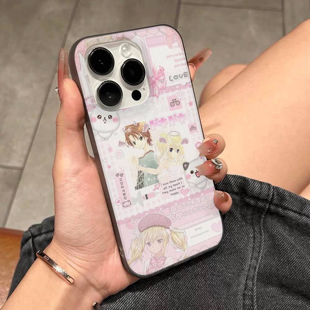 АНIME Shugo Chara Аму Чехол для телефона Для IPhone 17 16 15 14 13 12 11 Pro Max Plus Pro Полоска Мягкий чехол