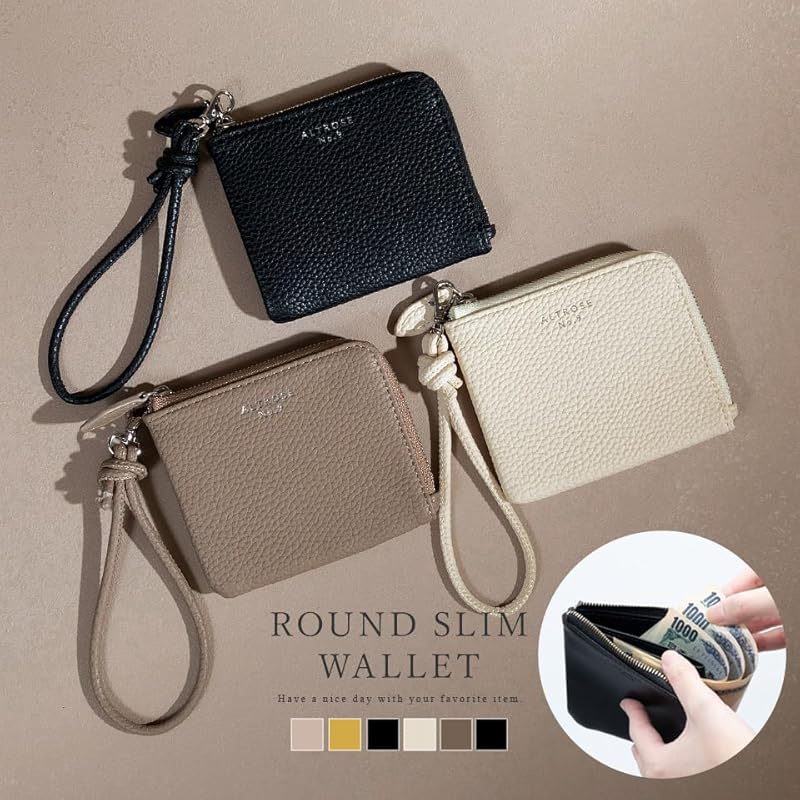 [Альто Роуз] бежевый мини-кошелек женский маленький кошелек компактный кошелек кошелек L-образная молния Тонкий легкий милый Меньший маленький малый размер маленький кошелек