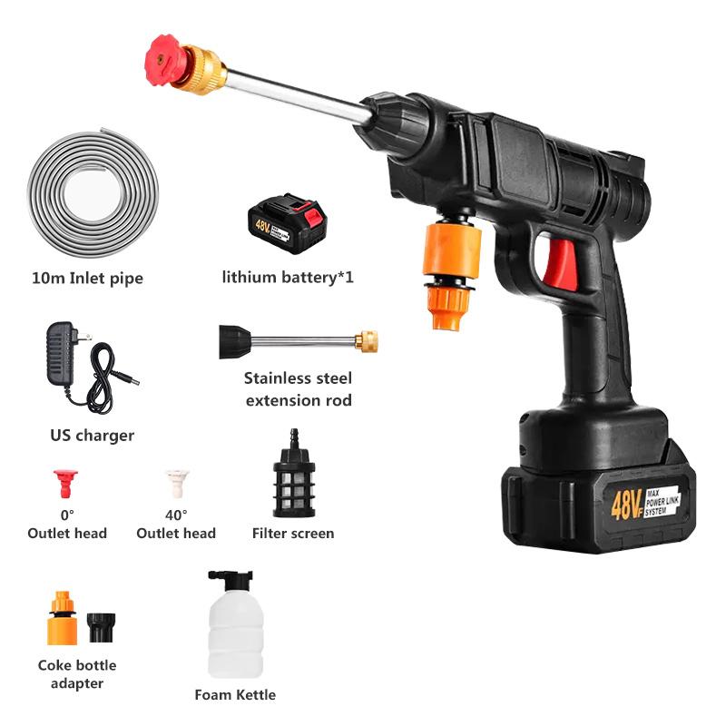 Пистолет для мойки автомобилей Беспроводной пистолет для мойки автомобилей высокого давления с литиевой батареей Беспроводной пистолет для мойки автомобилей Электрический набор инструментов для домашнего использования