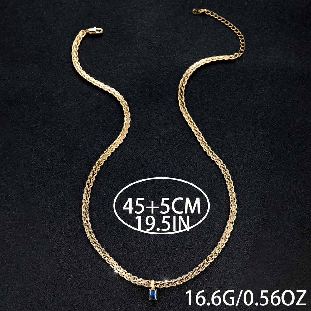 Роскошное золотого цвета, прямоугольная цепочка с подвеской, ожерелье для женщин, свадебные украшения, подарки