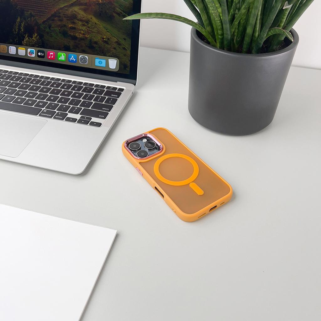 iPhone 16 Pro Max Magnetic MagSafe Case - Orange, by Hurtel