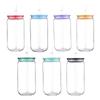 16oz PET Plastic Cups Equipped With Replaceable Colored Lid And Straw Can Hold Soda Juice Drinks Milks High Quality Cups
