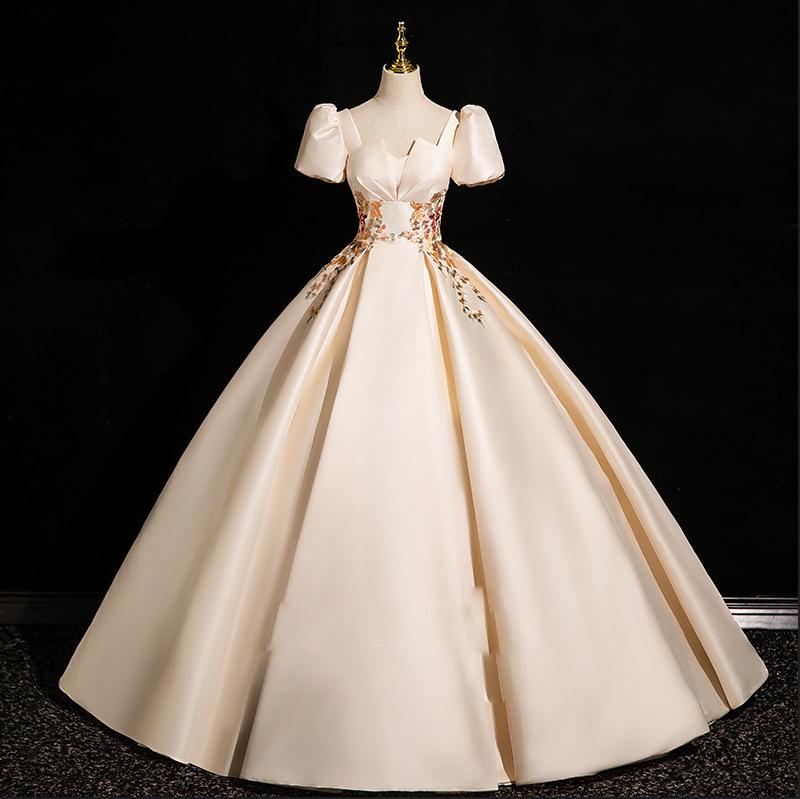 Женское вечернее платье из французского сатина 2025 года для помолвок, тостов и мероприятий