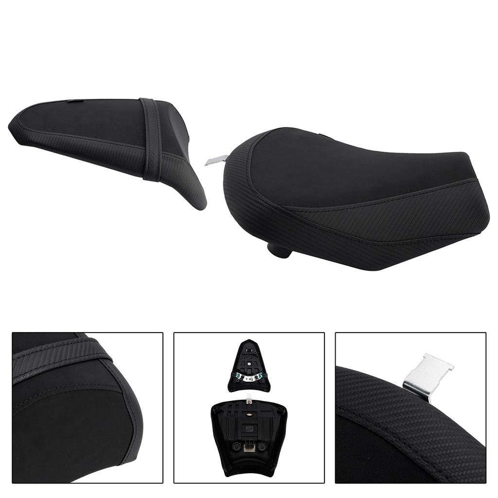 Front&Rear Raider Passenger Cushion Kit Black For Kawasaki Ninja 650 Z650 17-25