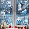 Static Film Double-sided Printing Cute Christmas Stickers Window Decorations 9pcs