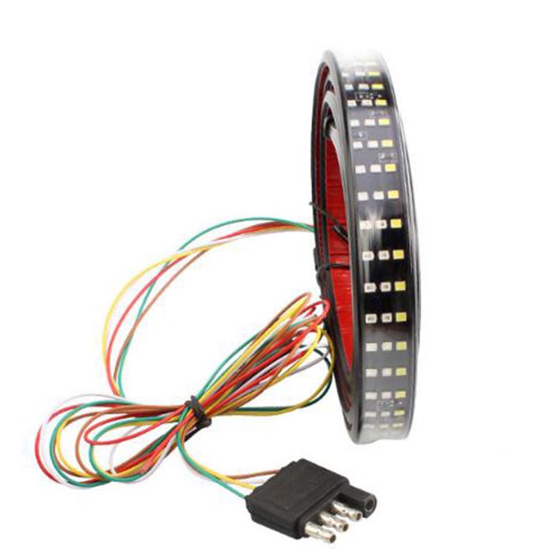 Светодиодная полоса для грузовика, фонарь на заднюю дверь, 3 ряда, сигнал заднего хода, задние фонари 48 дюймов