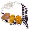 Mookaite, Amethyst Gemstone 925 Sterling Silver Jewelry Necklace 18"  MQ-1238