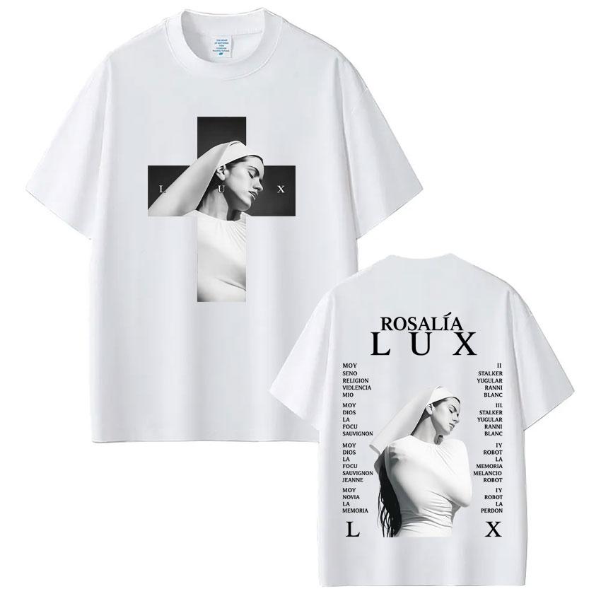 Singer Rosalia Lux Album 2026 Tour Print Tshirt Unisex Women Fashion Tshirt Casual Cotton Vintage Loose Aesthetic Trendy Tshirts