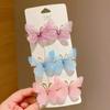 6 Pcs/set Colorful Butterfly Hairpins Girl Hair Clips Barrettes Women Sweet Hair Ornament Rainbow Headwear Fashion Hair Accessories