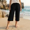 Womens Baggy Cotton Linen Pants Elastic Waist Casual Loose  Summer Beach Vacation  Pants