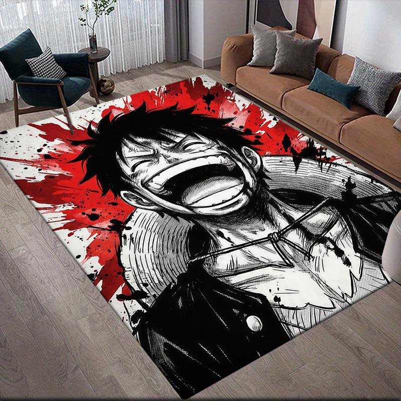 One Piece Luffy Solo Theme Anti-Slip Rug, Rectangular Carpet for Bedroom, Sofa & Living Room