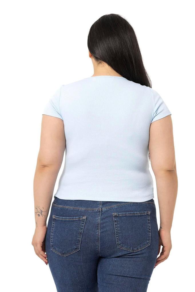 Women's Style Big Size Body Plus Size Half Sleeves Camisole Green Bodysuit With Lace Detail On The Chest