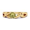 Peridot Twisted Vine Band Ring - Sterling Silver Gold Vermeil