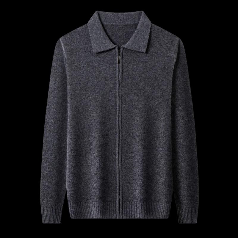 Pierre Cardin Men's Pure Wool Zipper Knit Cardigan